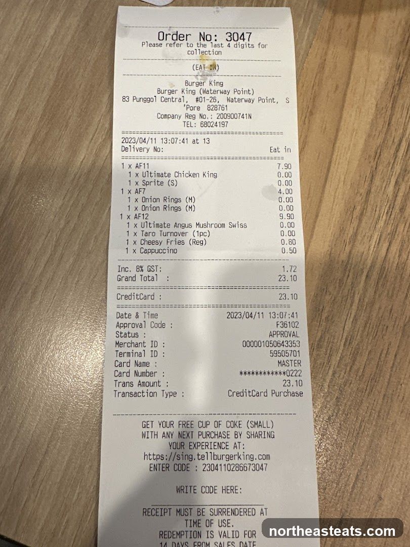 Burger King Receipt
