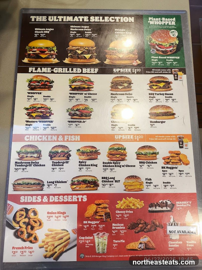 Burger King Menu