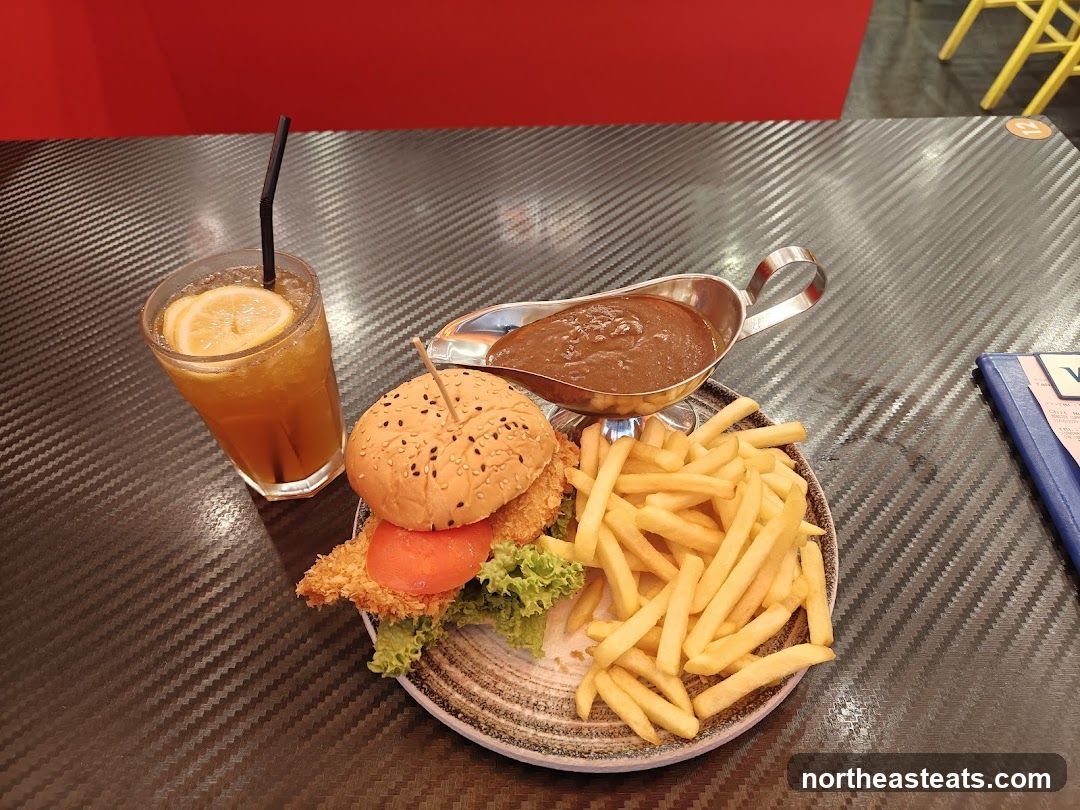 Burger, Fries, and Drink