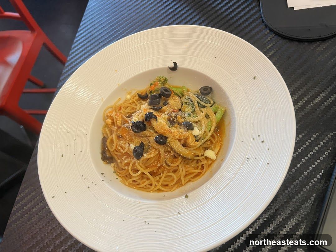 Spaghetti with Olives and Vegetables
