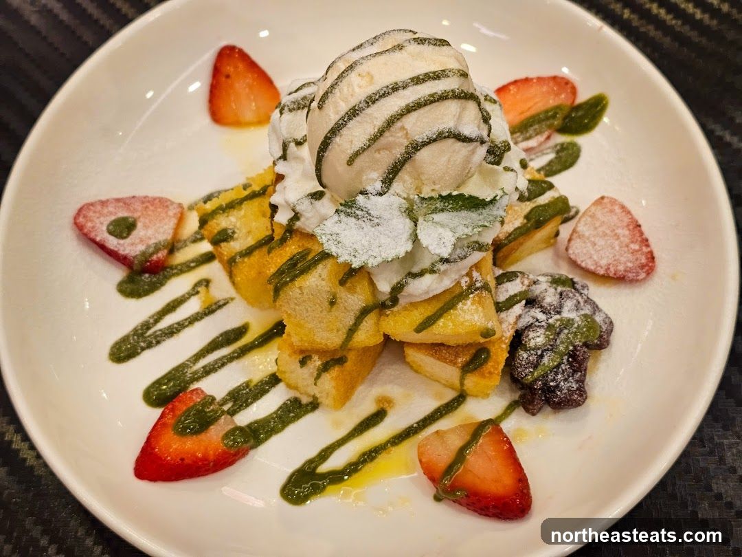 Dessert with Ice Cream and Strawberries