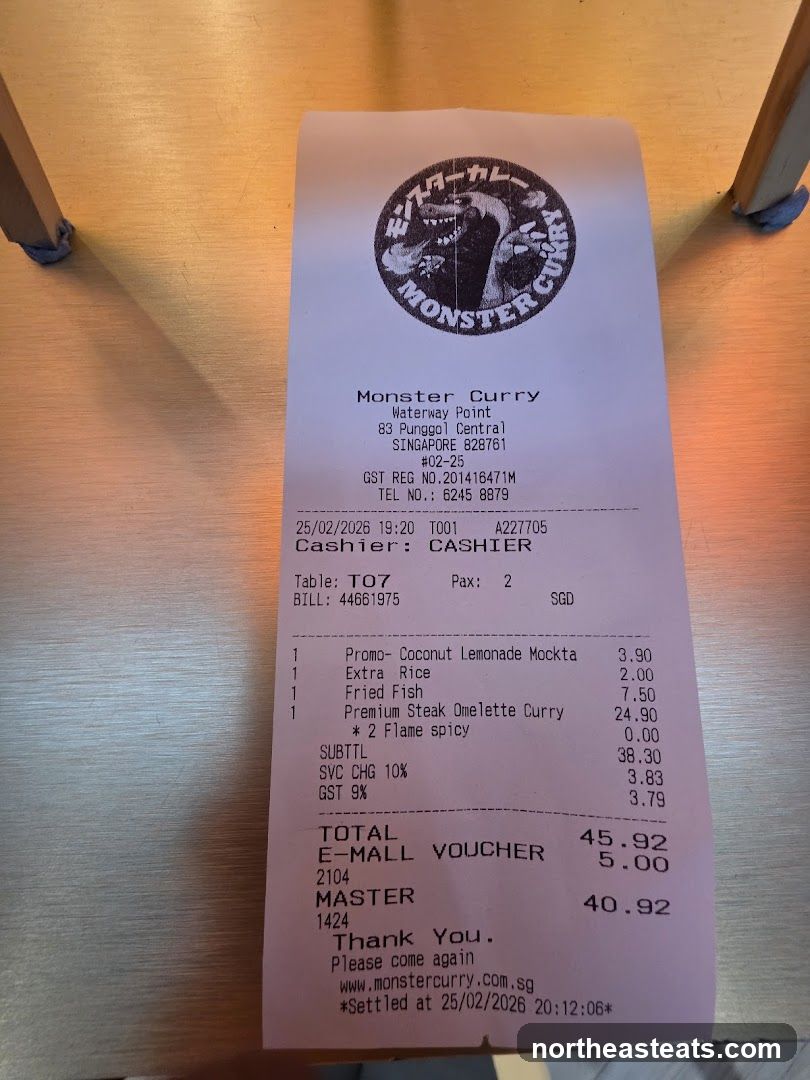 Monster Curry Receipt