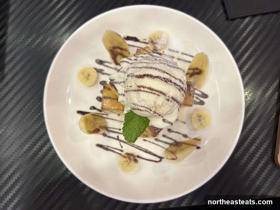 Dessert with Ice Cream and Bananas