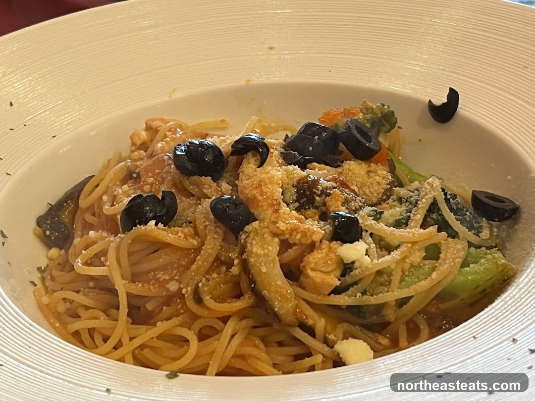 Spaghetti with Olives and Vegetables