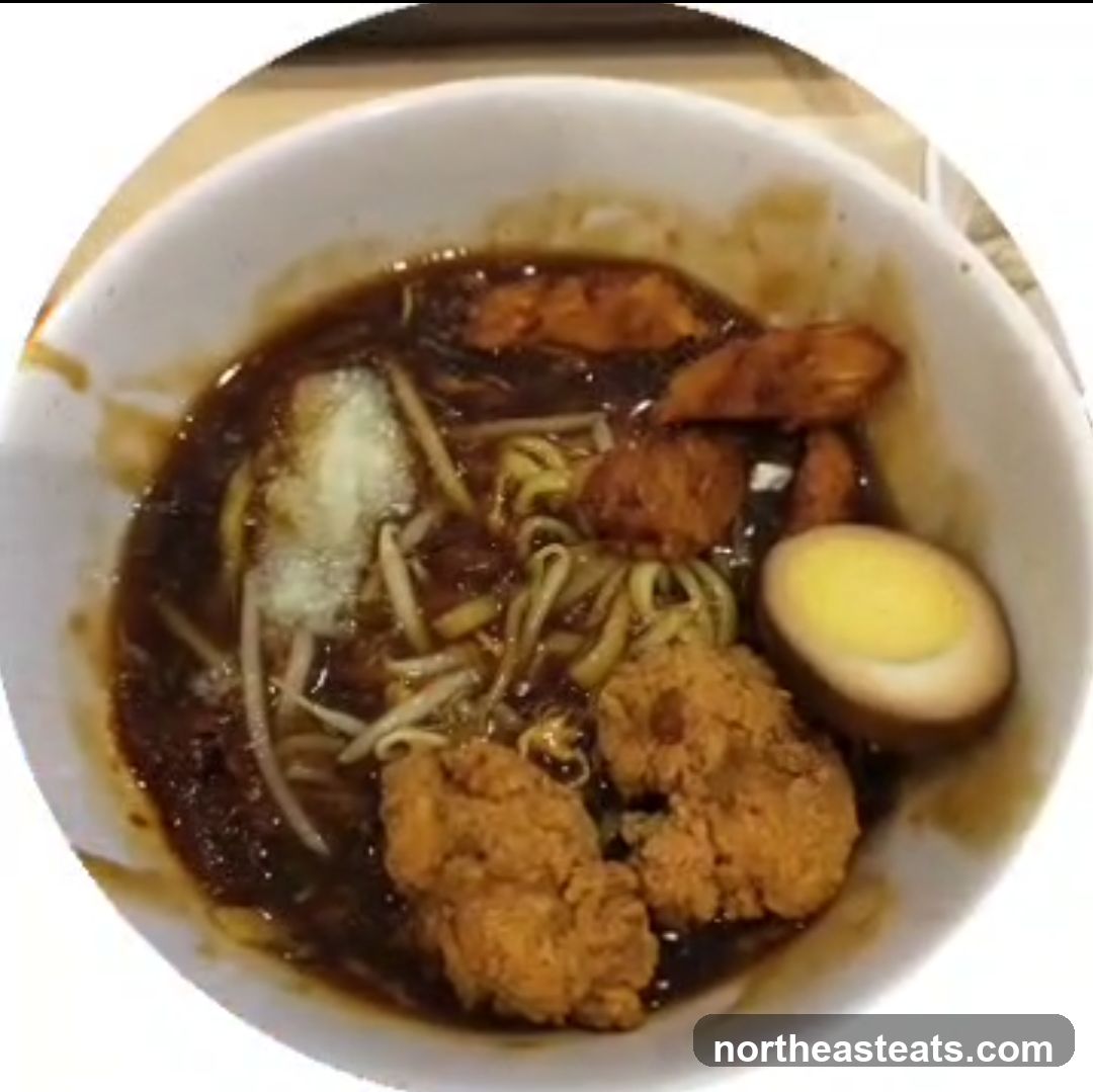 Noodle Soup with Fried Chicken and Egg