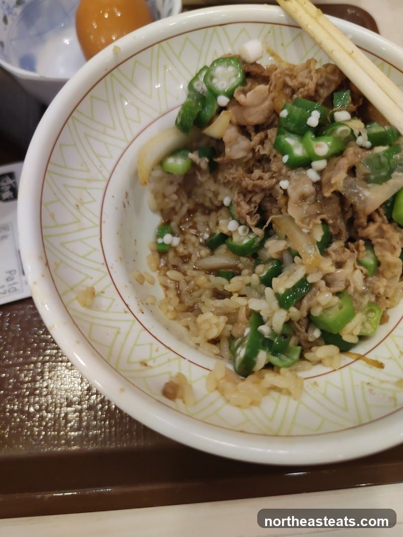 Beef and Okra Rice Bowl