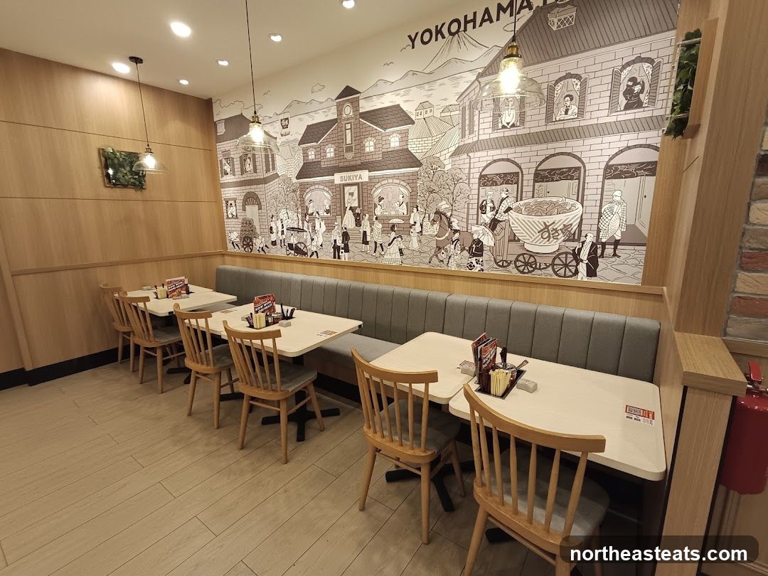Restaurant Interior with Mural