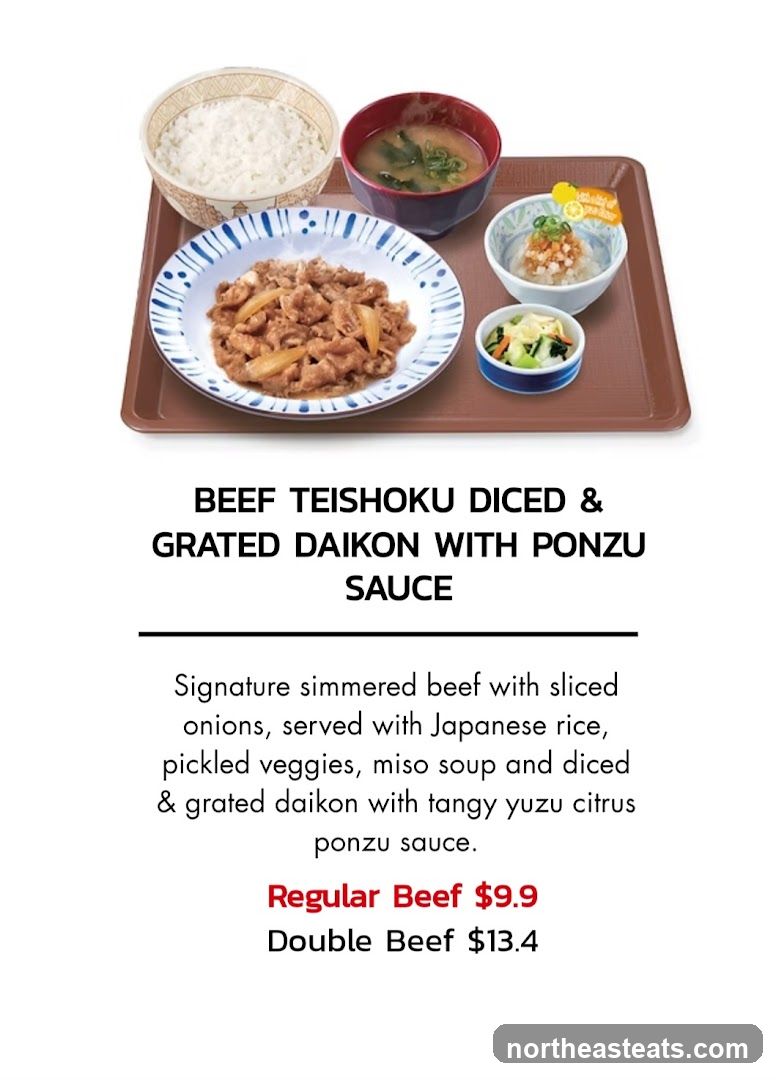 Beef Teishoku Diced & Grated Daikon with Ponzu Sauce