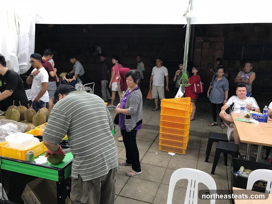 Durian Stall with Customers