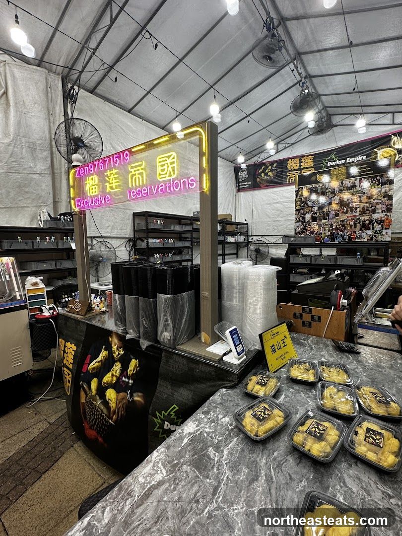 Durian Stall with Packaged Durian