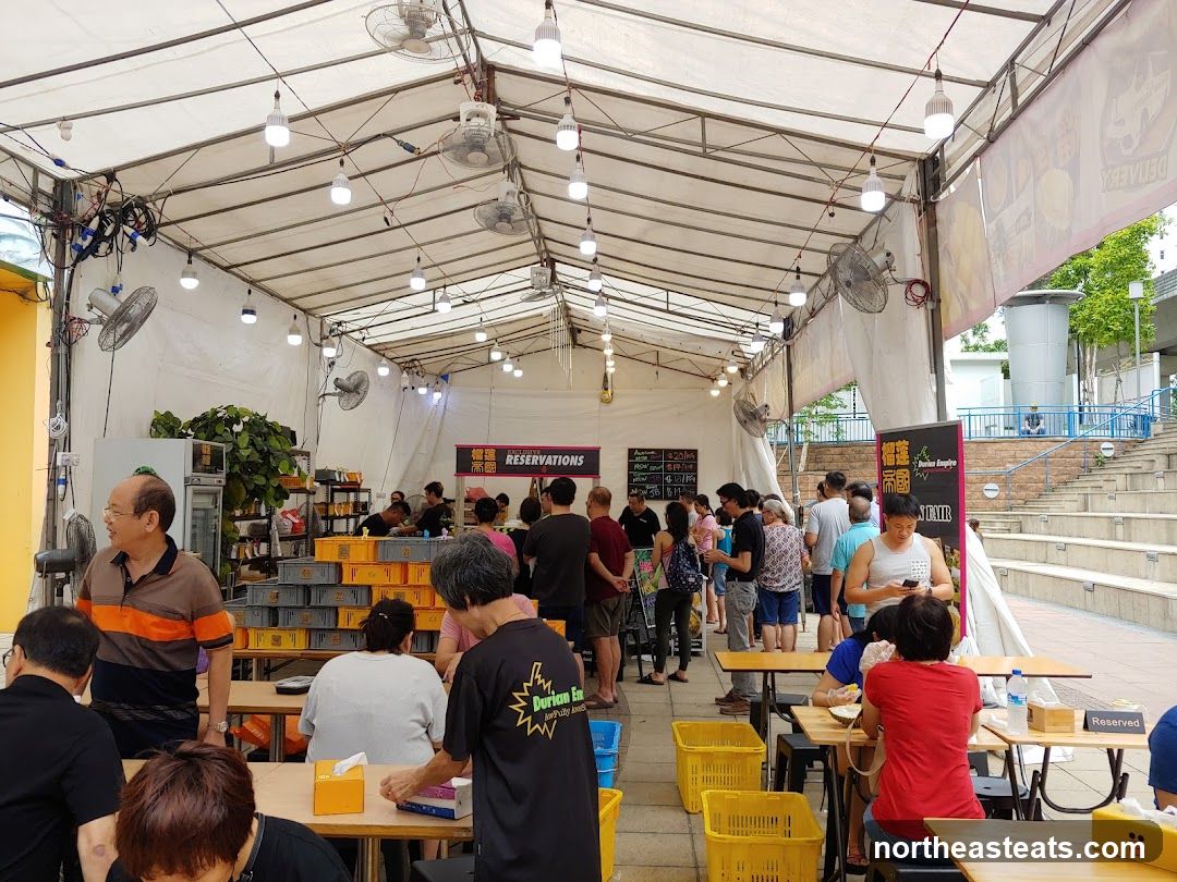Outdoor Food Stall with Customers
