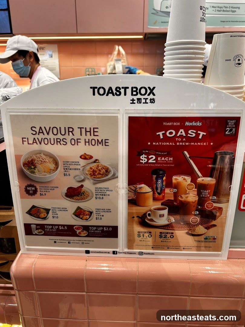 Toast Box Menu Display