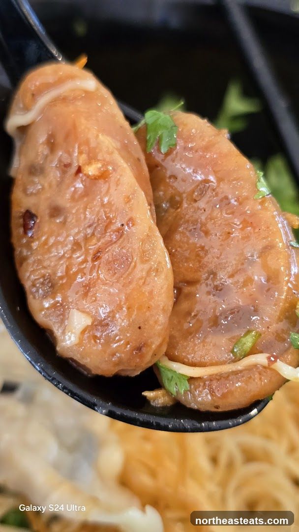 Sausage Slices on a Spoon