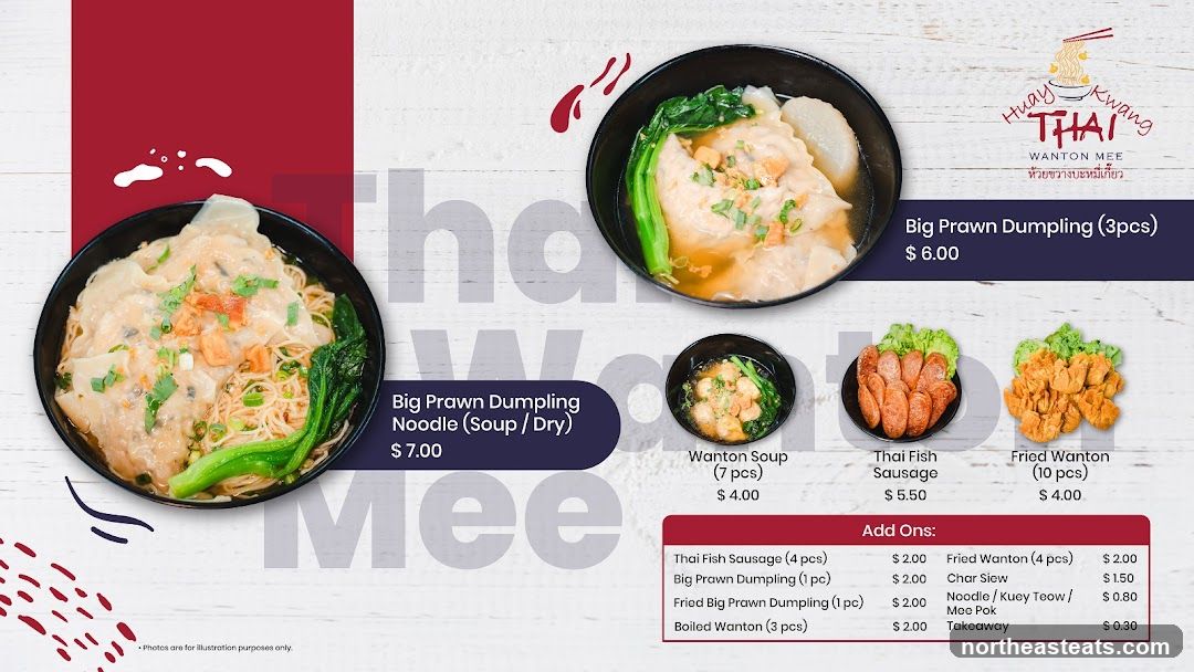 Huay Kwang Thai Wanton Mee Menu