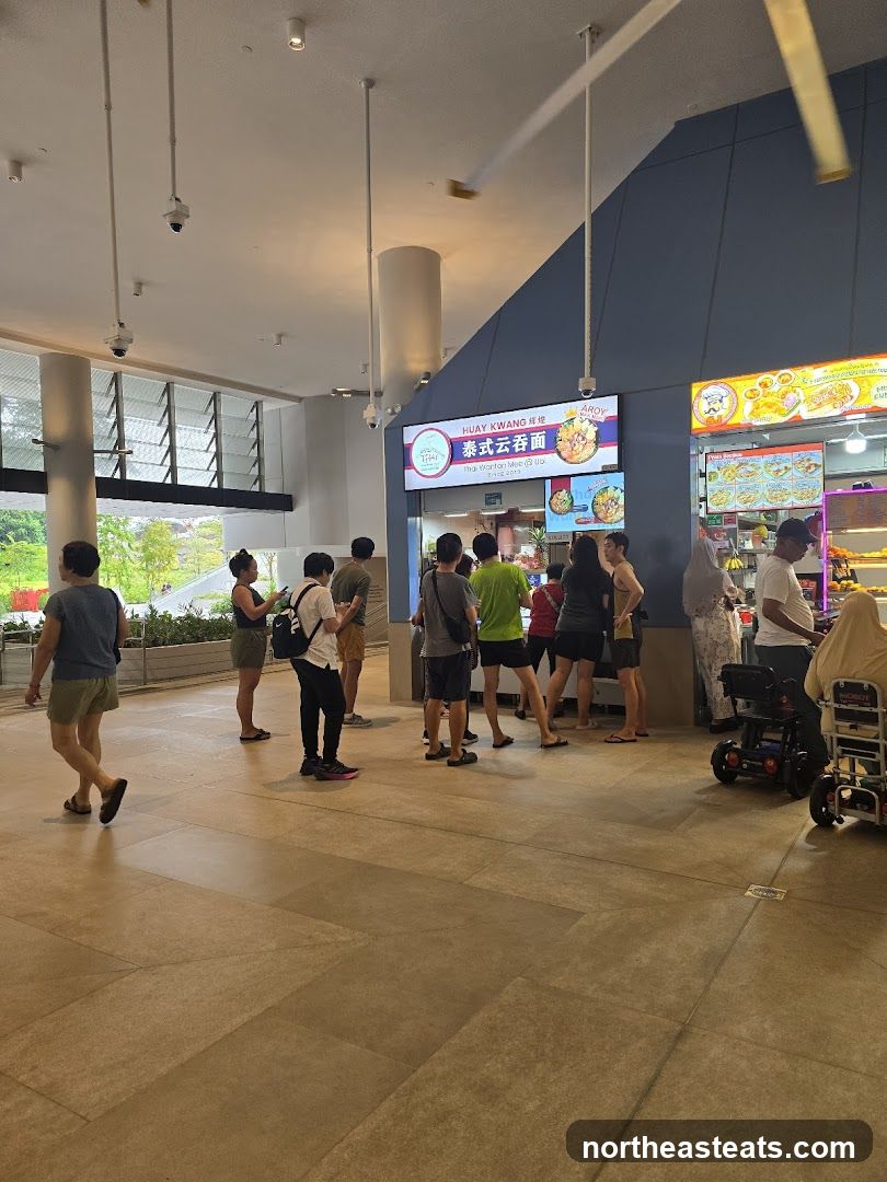Food stalls with customers