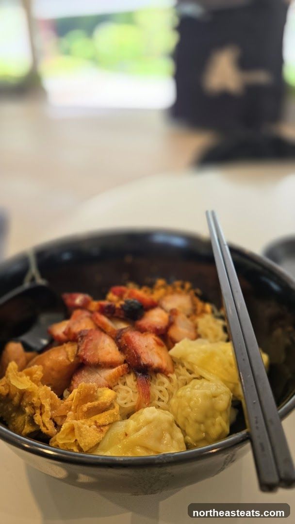 Noodle Dish with Char Siu and Wontons