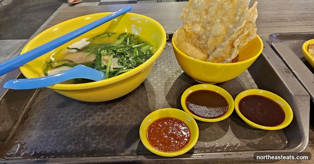 Noodle Soup and Fried Wontons
