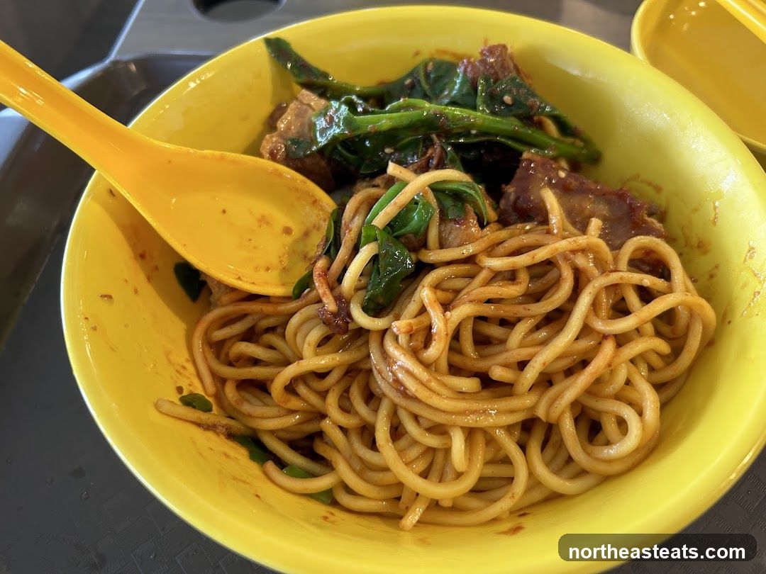 Noodles with Meat and Greens