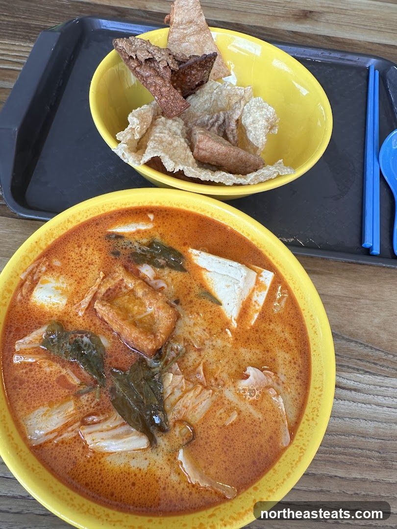 Curry Laksa with Crispy Snacks
