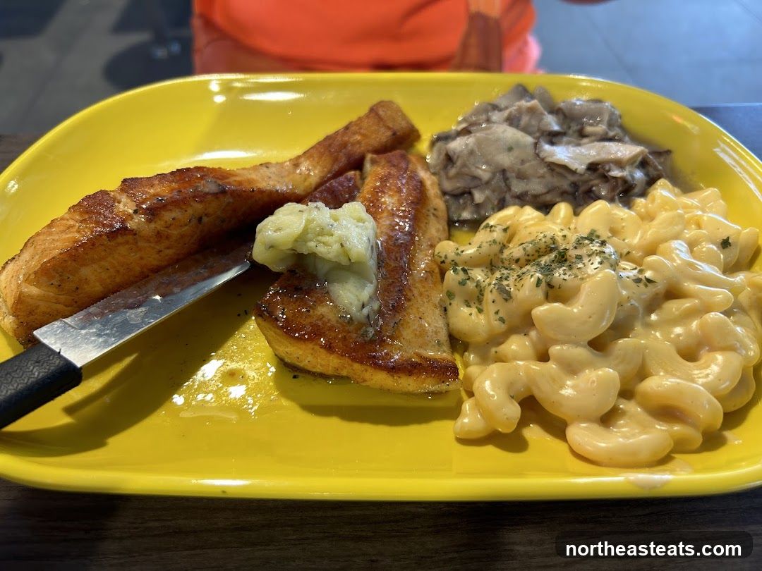 Salmon with Mac and Cheese