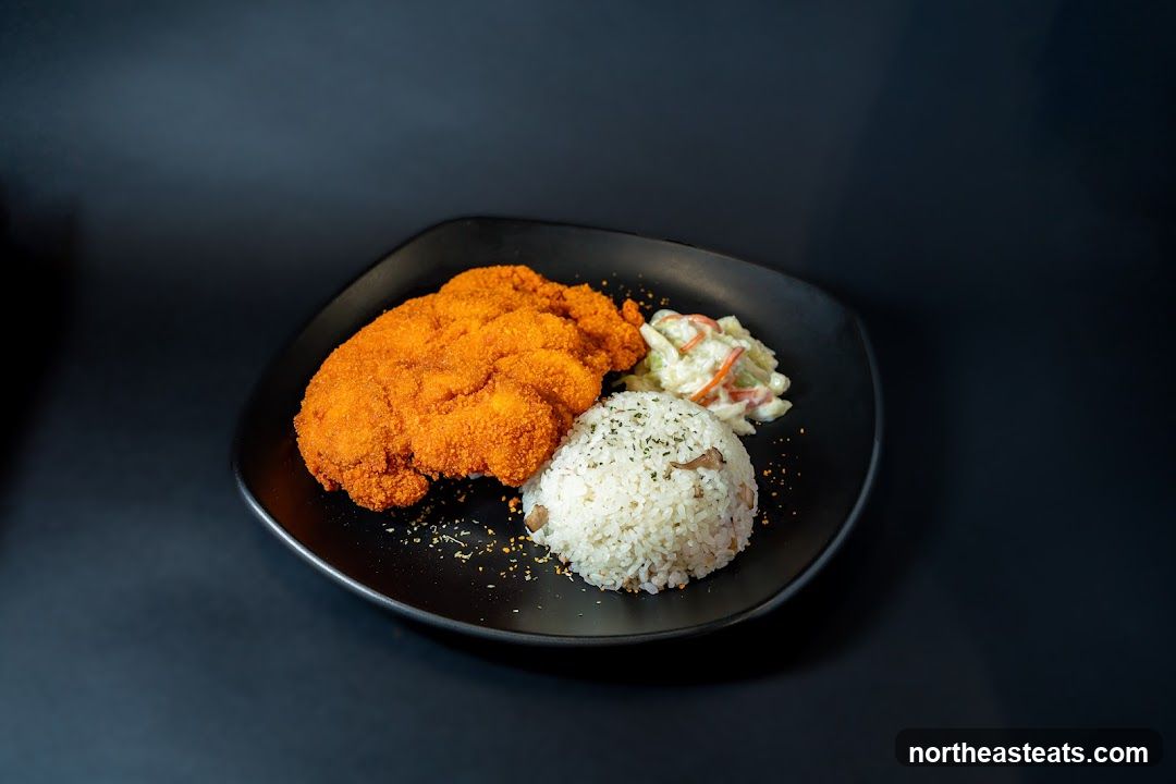 Breaded Chicken with Rice and Coleslaw