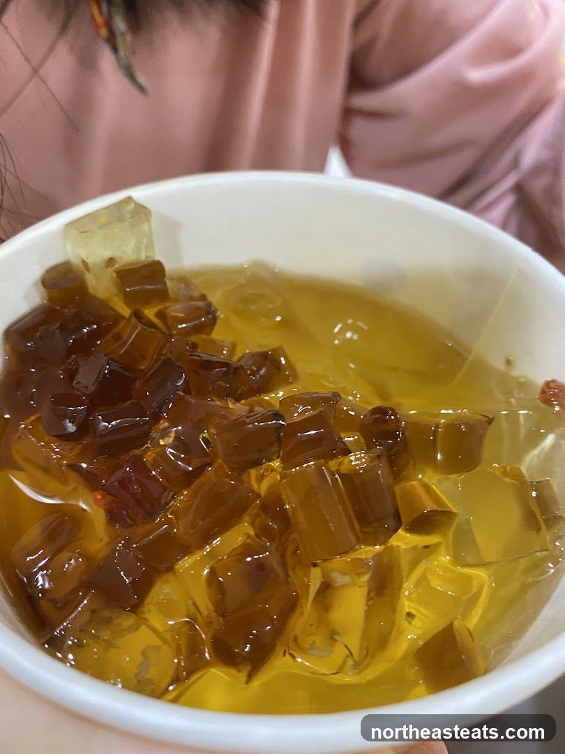 Dessert with Jelly Cubes
