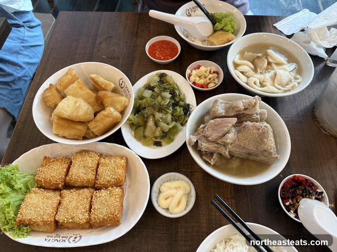 Table with various dishes