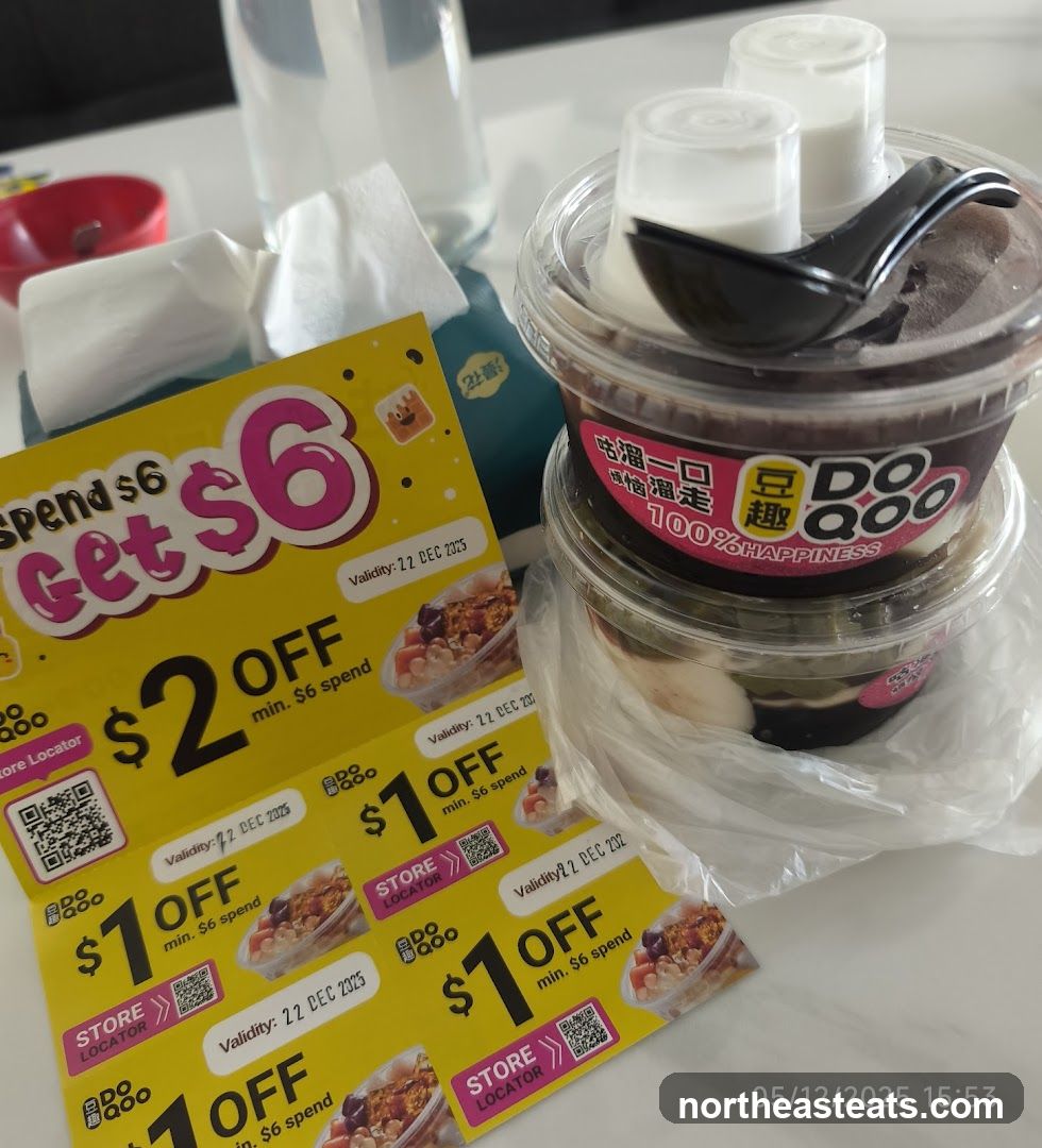 Dessert with coupons