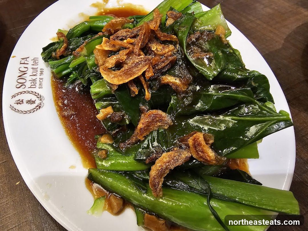Stir-fried Greens with Crispy Shallots