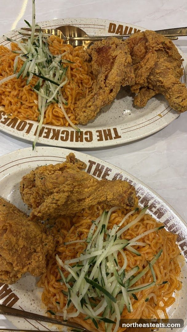 Fried Chicken and Noodles