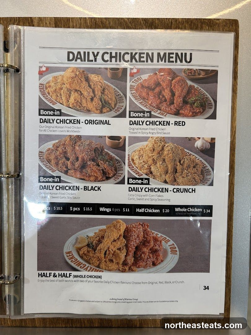 DAILY CHICKEN MENU