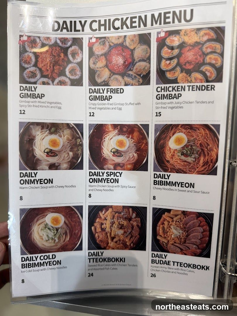 DAILY CHICKEN MENU
