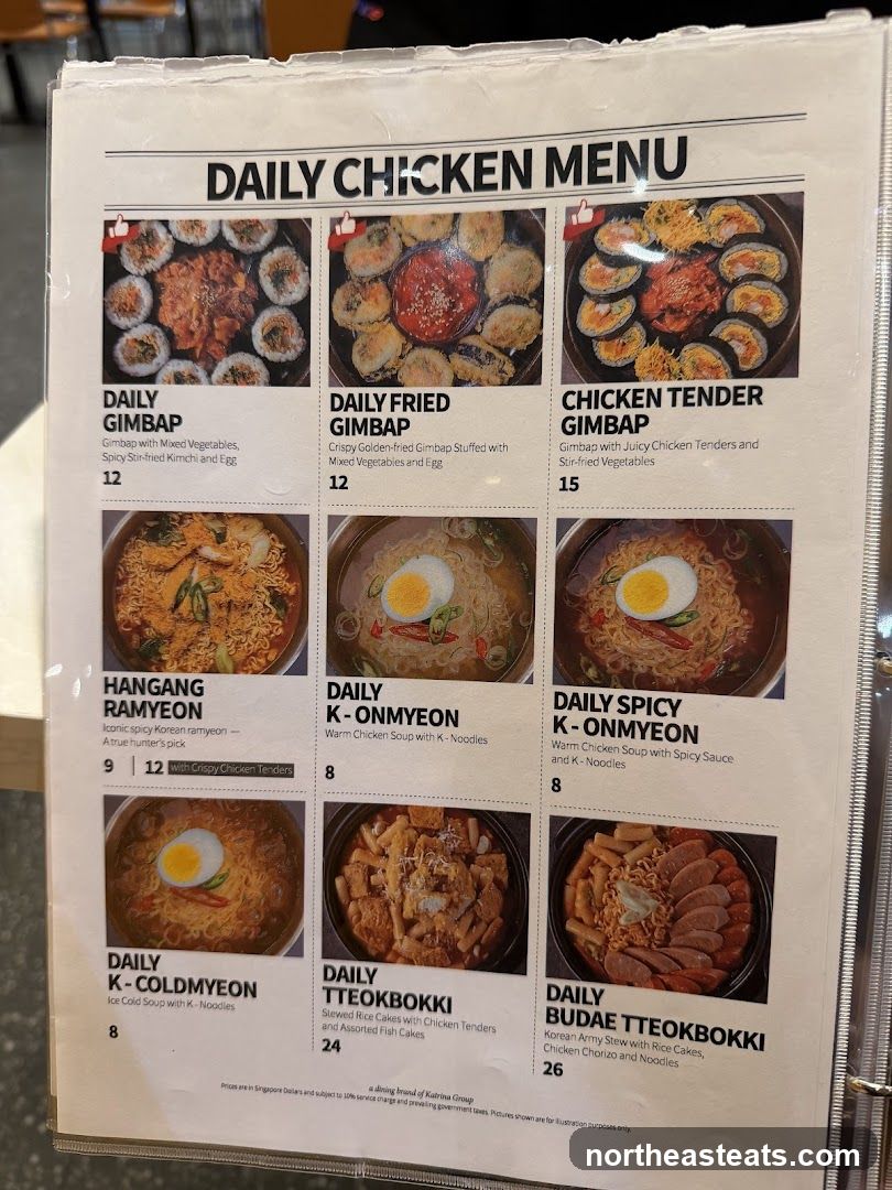 DAILY CHICKEN MENU
