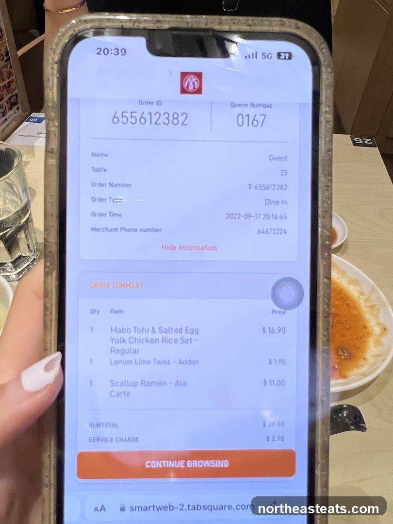 Order Summary Screen