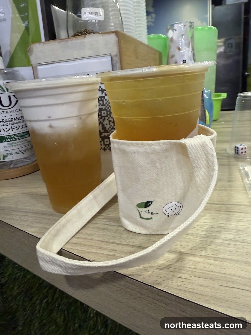 Two drinks on a table