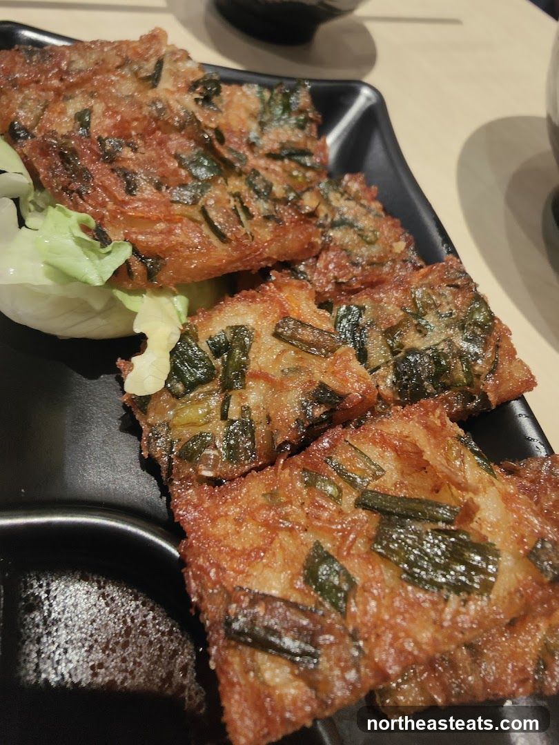 Fried savory pancakes with scallions