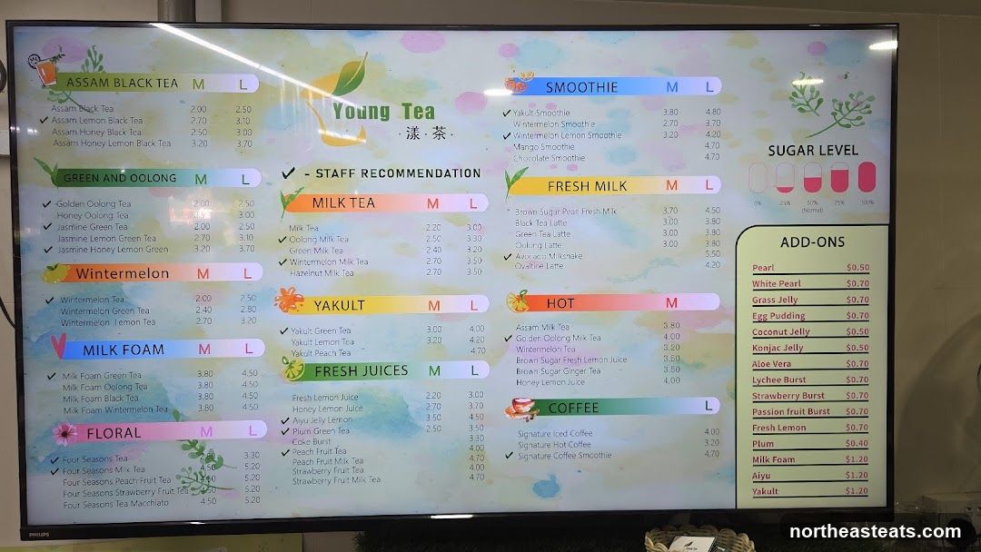 Young Tea Menu
