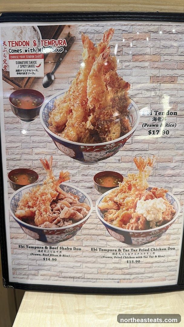 Tendon & Tempura Menu
