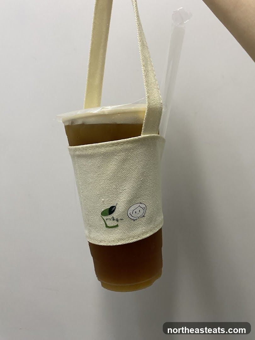Beverage in a Reusable Cup Holder