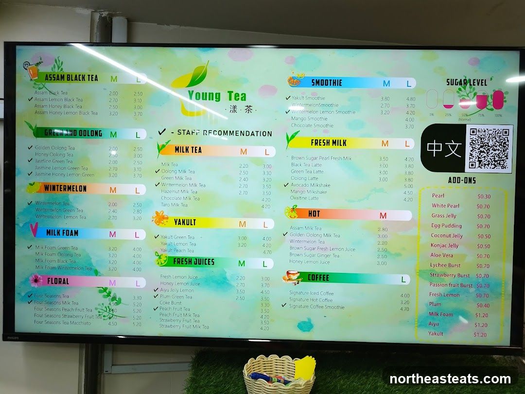 Young Tea Menu