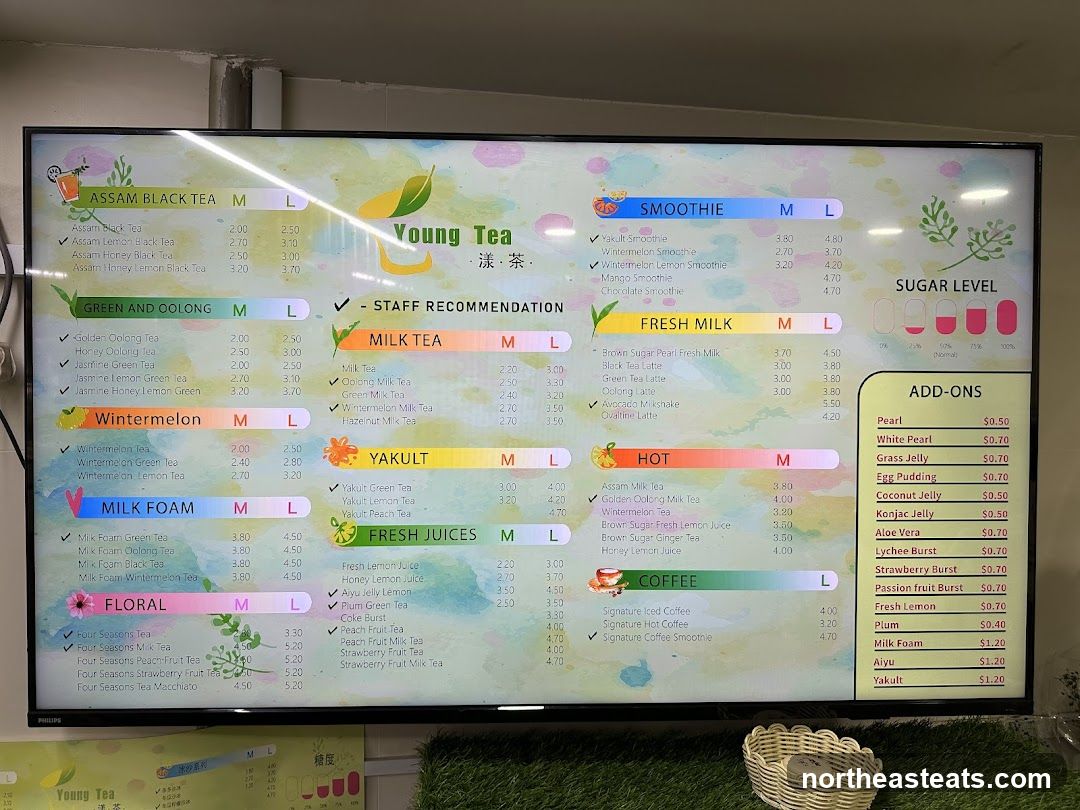 Young Tea Menu
