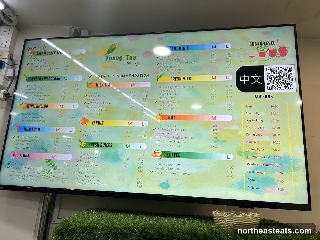 Young Tea Menu