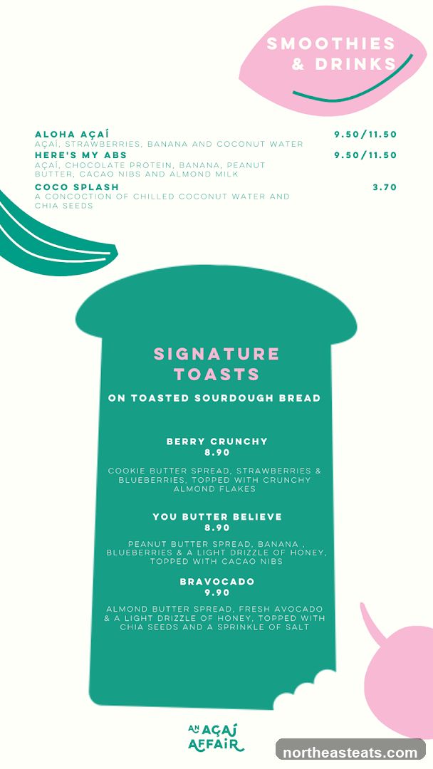 Smoothies & Drinks and Signature Toasts