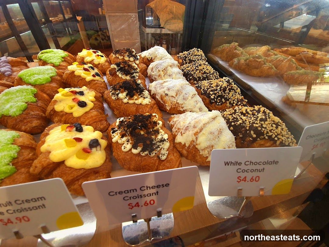 Croissants in a Display Case