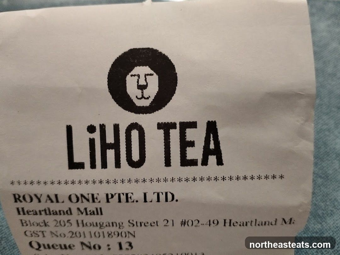 LiHO TEA Receipt