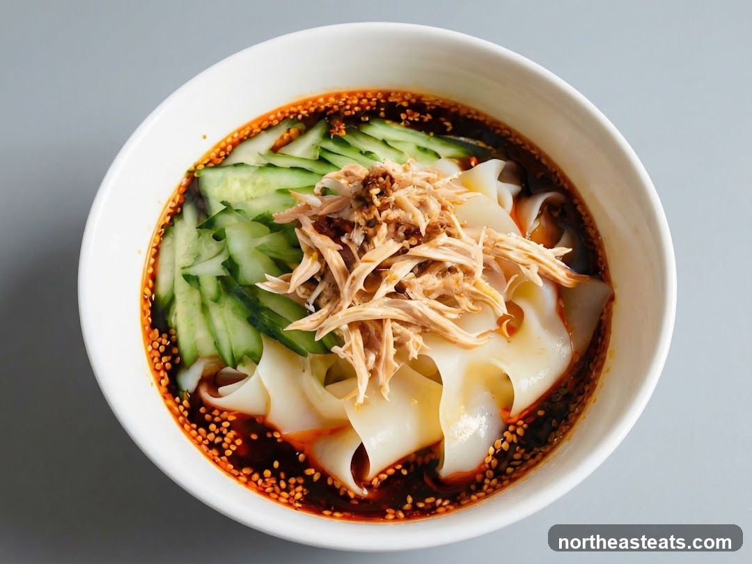Noodles with Shredded Chicken and Cucumber