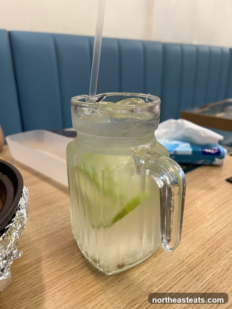 Refreshing Drink with Lime and Ice