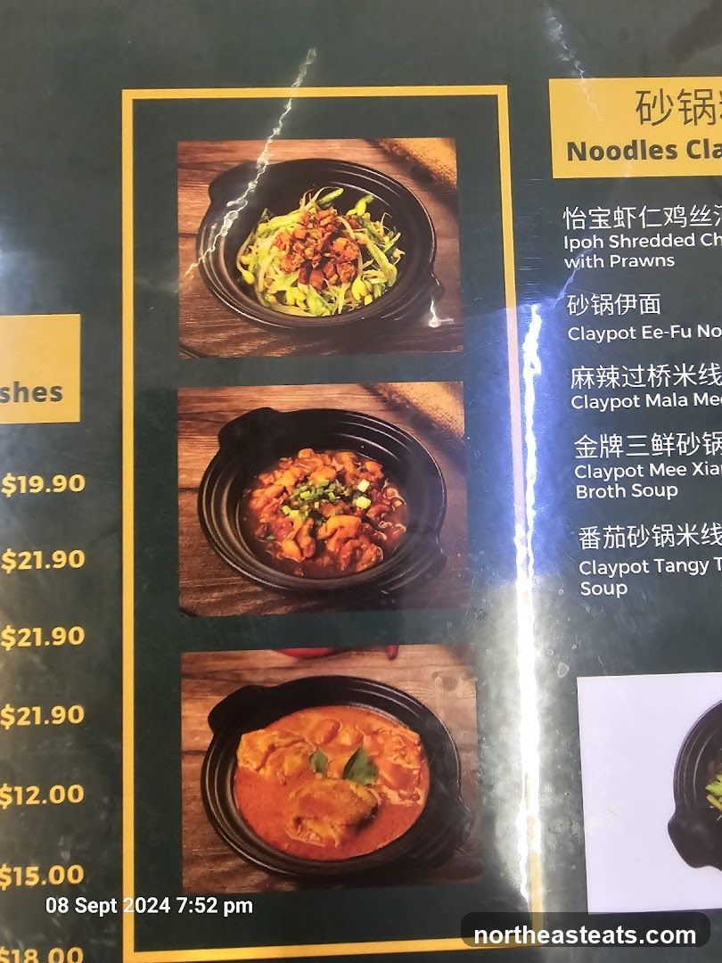 Noodles Claypot Menu