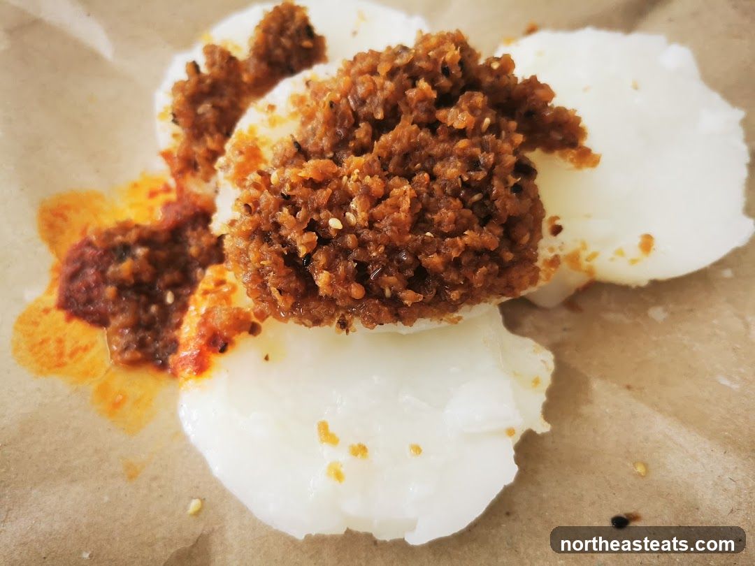 Rice cakes with savory topping