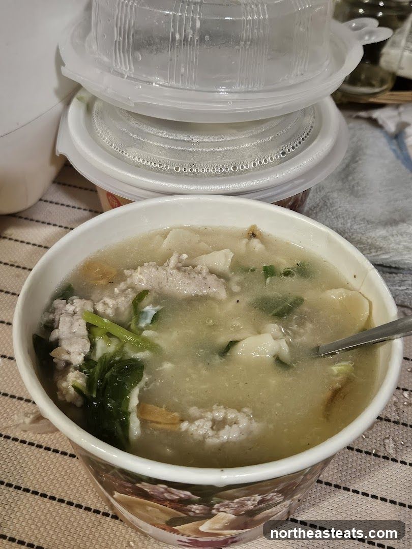 Congee with Pork and Greens